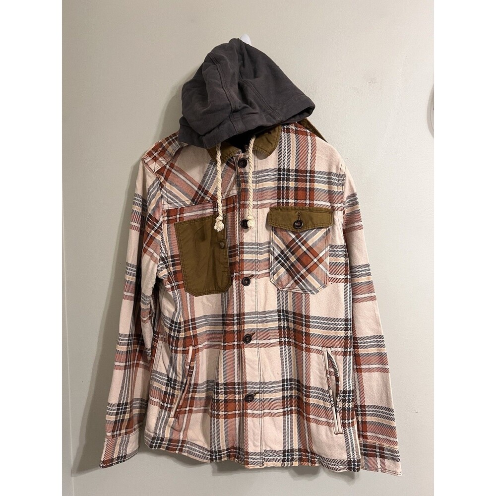 Jeremiah plaid oversized women hooded vintage workwear 100%cottton shacket sizeL